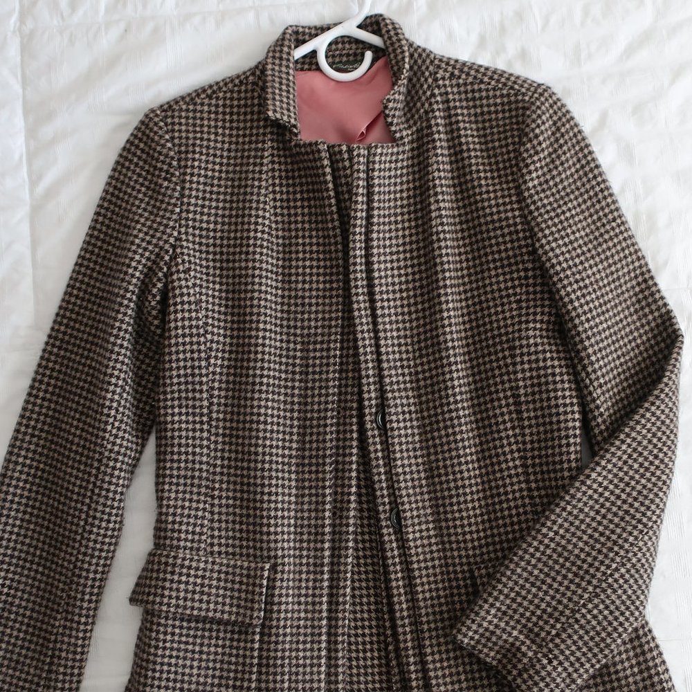 Eddie Bauer  Houndstooth Wool Blazer Coat